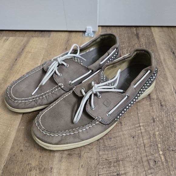 Sperry Women's Grey Leather 9.5m Boat Shoes - Picture 2 of 16